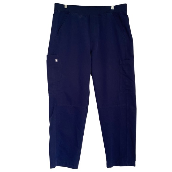Figs Other - FIGS Kade Cargo Scrub Pants Women XL Navy Blue Straight Elastic Waist Medical